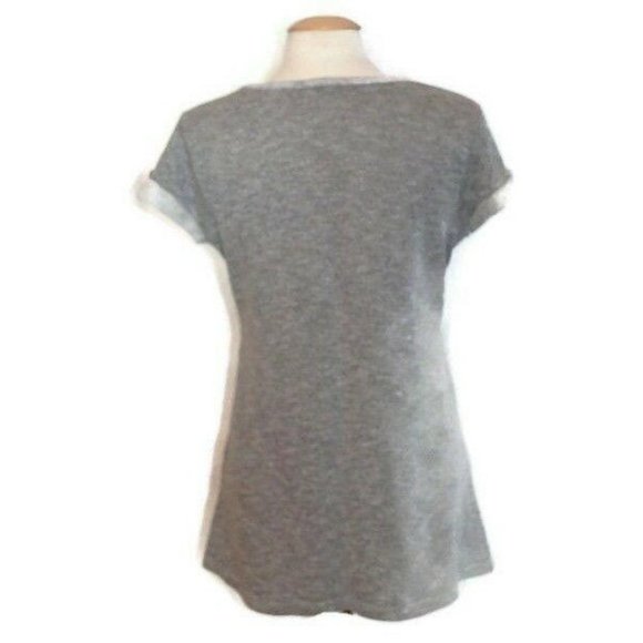 Patrice Breal Gray Belted Tunic Knit Cap Sleeve - Picture 3 of 6